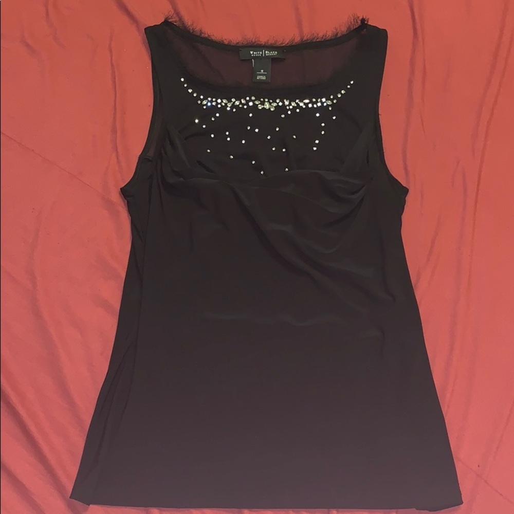 Black Jeweled Dress Top